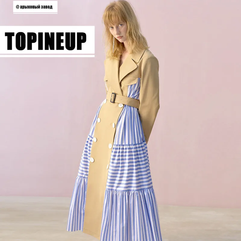 2019 Fashion Best Selling Stripe Patchwork Long Women Coats Hot Camel Trench Coat Lapel Double Breasted Autumn
2019 Fashion Best Selling Stripe Patchwork Long Women Coats Hot Camel Trench Coat Lapel Double Breasted Autumn