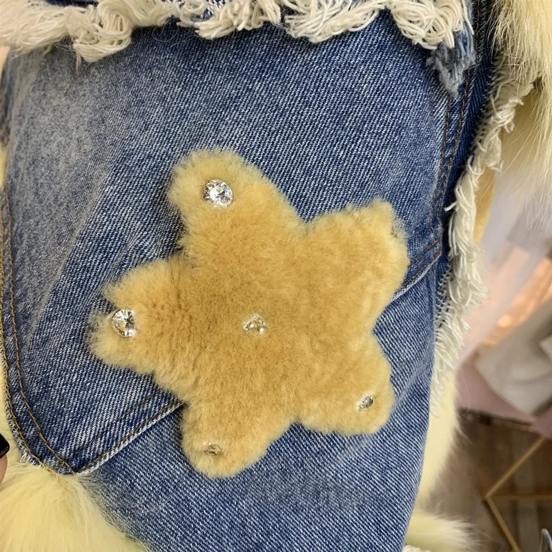 denim jacket with fur real fox fur star (12)