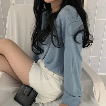 PX2556 Clothes autumn 2020 new Korean version loose net red long sleeve solid color t-shirt women
PX2556 Clothes autumn 2020 new Korean version loose net red long sleeve solid color t-shirt women