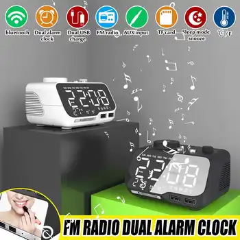 Bluetooth Radio Speaker Alarm Clock Media Audio Music Electric Wakeup Clock Radio LED Display USB Charging MP3 Player for Room
Bluetooth Radio Speaker Alarm Clock Media Audio Music Electric Wakeup Clock Radio LED Display USB Charging MP3 Player for Room