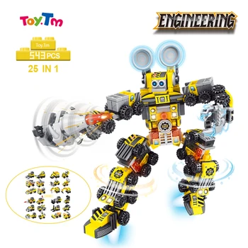 543Pcs 25 in 1 DIY City Engineer Robot Technic Building Blocks Sets Stacking Compatible Bricks Educational Toys For Kids Boys
543Pcs 25 in 1 DIY City Engineer Robot Technic Building Blocks Sets Stacking Compatible Bricks Educational Toys For Kids Boys