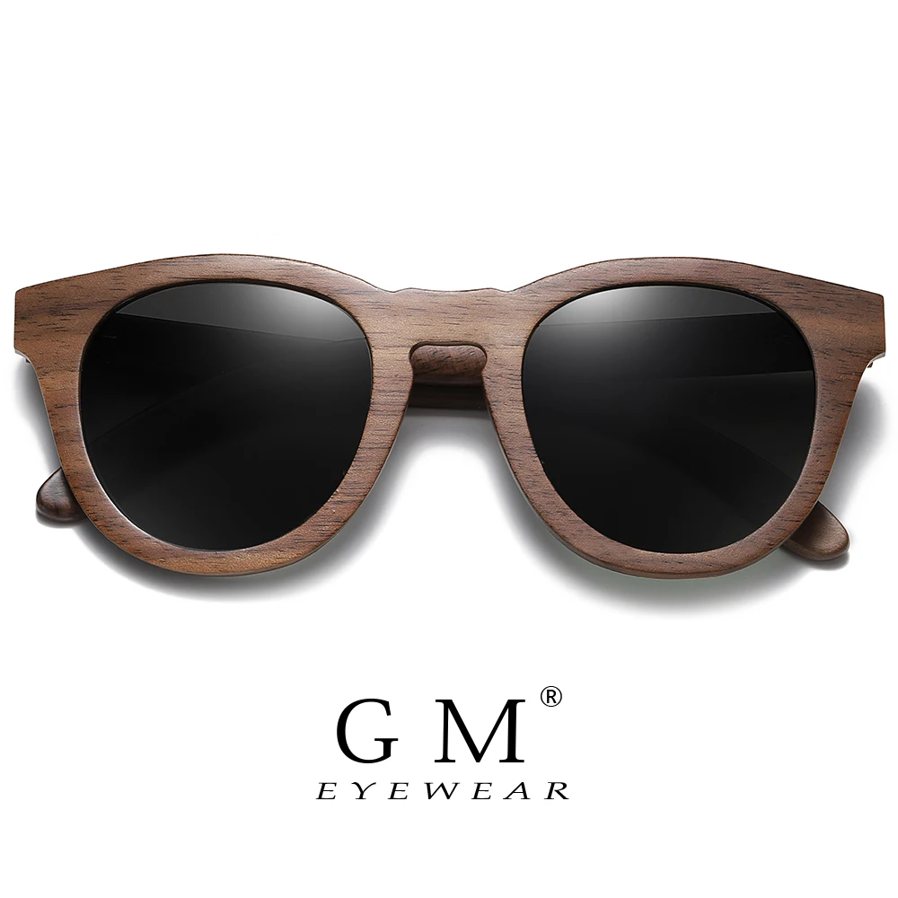 

GM Natural Walnut Wooden Sun glasses for Men Polarized Sunglasses Bamboo Oculos de sol masculino feminino S855