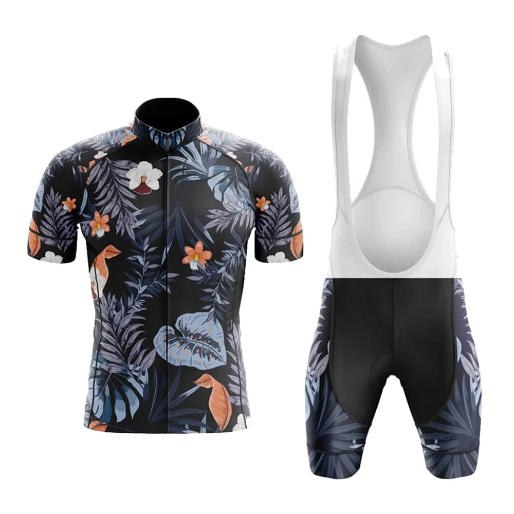 

2022 Tropical Rainforest Style Summer Cycling Jersey Set Ciclismo Masculino Bib Short Gel Breathable Pad Maillot Ciclismo Hombre