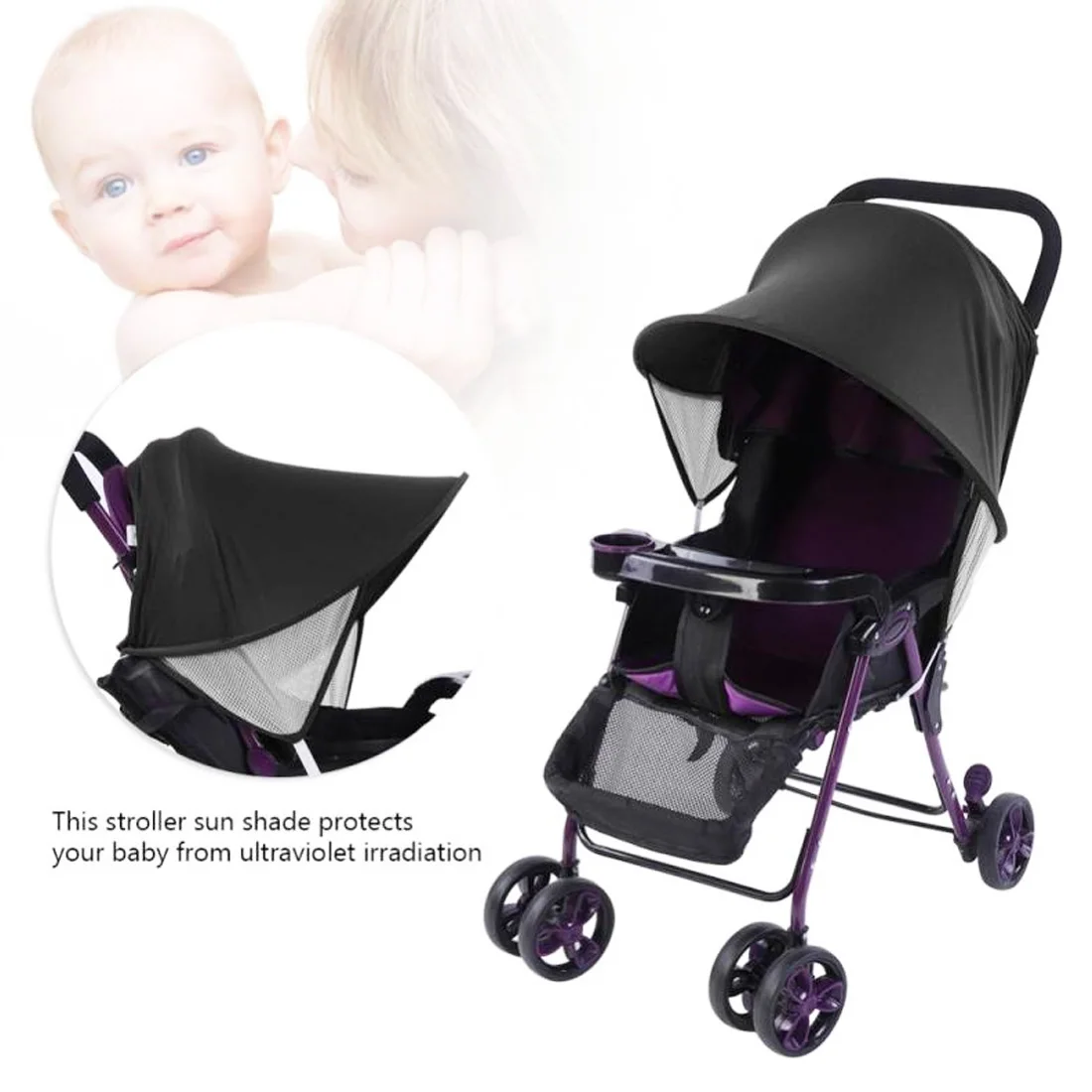 Baby Windproof Rainproof Sun Protection Umbrella Awning Shelter Universal Accessories Anti-UV Cloth Rayshade Stroller Cover
Baby Windproof Rainproof Sun Protection Umbrella Awning Shelter Universal Accessories Anti-UV Cloth Rayshade Stroller Cover