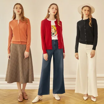 2020 New Pure Mountain Cashmere Sweater Women's round Neck Cardigan Sweater
2020 New Pure Mountain Cashmere Sweater Women's round Neck Cardigan Sweater