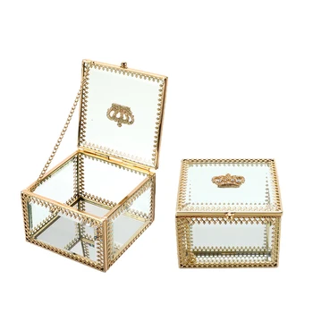 Vintage Geometry Wedding Decor Ring Box Glass Jewelry Storage Box Makeup Organizer Container With Cover
Vintage Geometry Wedding Decor Ring Box Glass Jewelry Storage Box Makeup Organizer Container With Cover