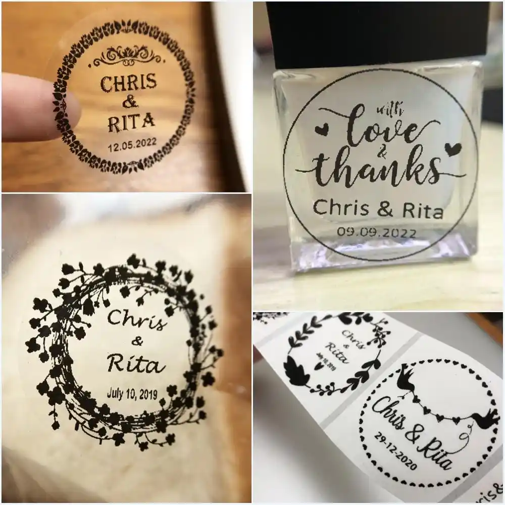 100 pieces custom personalized, love is sweet wedding stickers