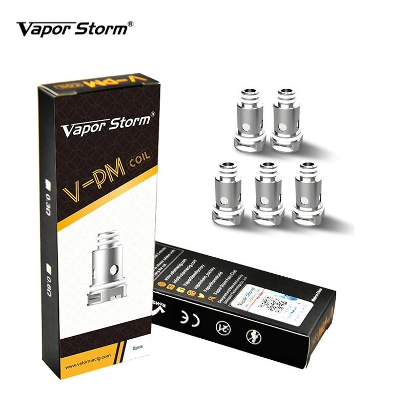 

5pcs/pack Original Vapor Storm VPM40 Cartridge Coils Replacement 0.3/0.6ohm Mesh Coil Head for VPM 40 40W Pod Mod Vape Kit