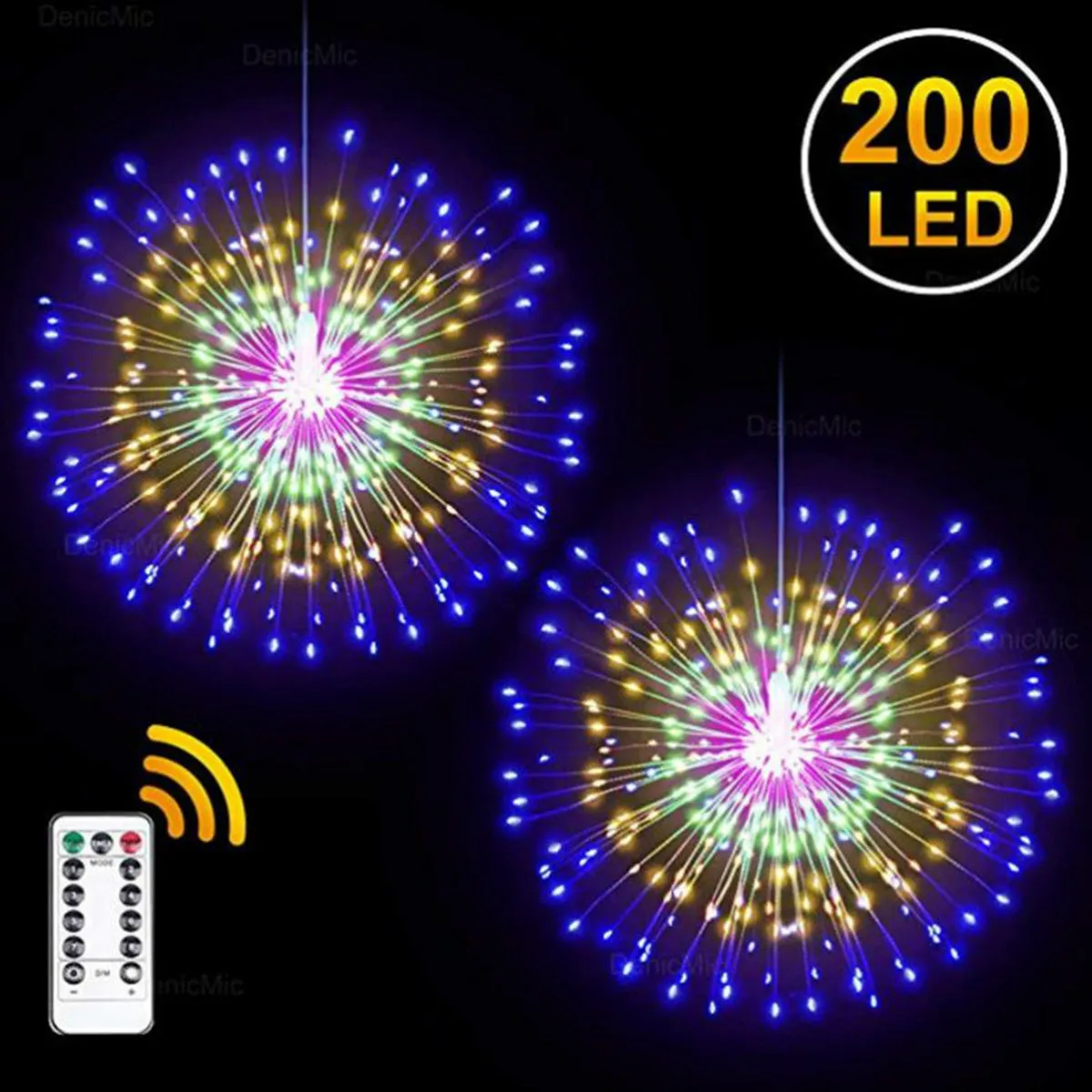 LED Firework Lights Garland Starburst Lights Copper Wire Fairy String Light with Remote 8 Modes Hanging Lamp for Christmas Party
LED Firework Lights Garland Starburst Lights Copper Wire Fairy String Light with Remote 8 Modes Hanging Lamp for Christmas Party