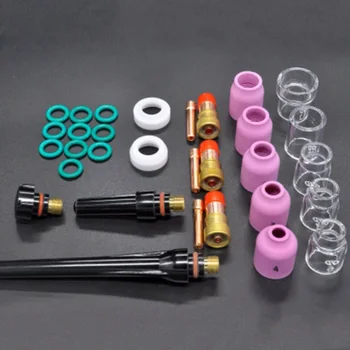 31Pcs TIG Welding Torch Stubby Gas Lens #12 Heat Glass Cup Kit For WP-17 / 18/26 Pyrex Glass Cup Welding Accessories
31Pcs TIG Welding Torch Stubby Gas Lens #12 Heat Glass Cup Kit For WP-17 / 18/26 Pyrex Glass Cup Welding Accessories