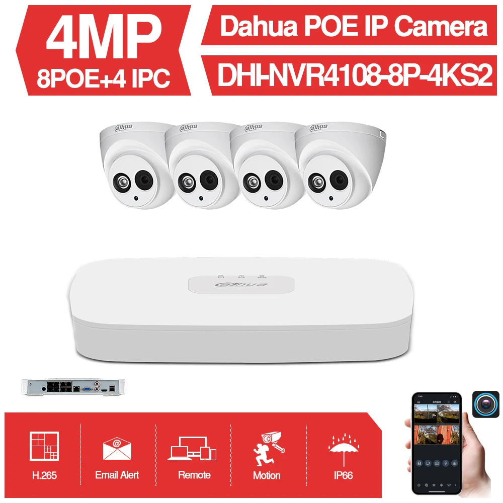 Dahua 4MP 8+4 Security Camera System 4MP IP Camera IPC-HDW4433C-A 8CH POE NVR4108-8P-4KS2 Surveillance P2P System Remote View
Dahua 4MP 8+4 Security Camera System 4MP IP Camera IPC-HDW4433C-A 8CH POE NVR4108-8P-4KS2 Surveillance P2P System Remote View