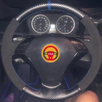 Carbon Fiber Leather Black Suede Blue Marker Car Steering Wheel Cover for BMW E60 (Sedan) 530d 2003-2009 E61 (Touring) 2004-2009
Carbon Fiber Leather Black Suede Blue Marker Car Steering Wheel Cover for BMW E60 (Sedan) 530d 2003-2009 E61 (Touring) 2004-2009