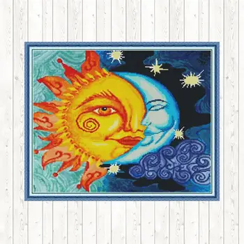 Sun and Moon Cross Stitch Kits 11CT 14CT Cotton Thread Painting Set Embroidery Needlework DMC Counted Home Decor Patterns Kits
Sun and Moon Cross Stitch Kits 11CT 14CT Cotton Thread Painting Set Embroidery Needlework DMC Counted Home Decor Patterns Kits