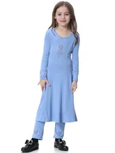 2021 New 2 Pieces Set Muslim Children Girls Dress + Pants Decorated With Rhinestones Loose Islamic Clothing For Kids 110-160cm 
2021 New 2 Pieces Set Muslim Children Girls Dress + Pants Decorated With Rhinestones Loose Islamic Clothing For Kids 110-160cm