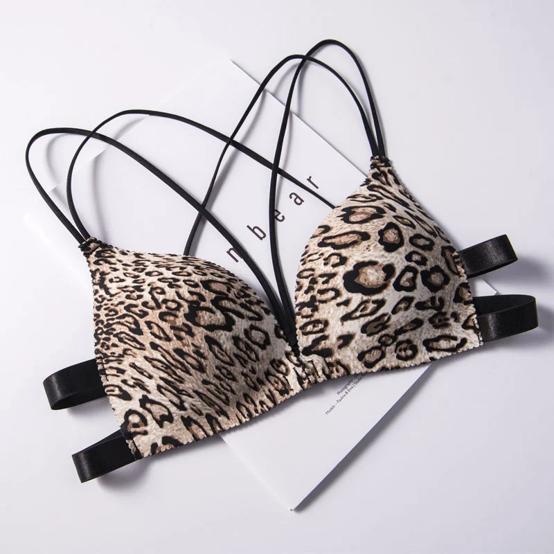 Fashion Leopard Print Bras Front Buckle Deep V Gather Bras Lingeries Cross Beauty Back Floral Women Bras
Fashion Leopard Print Bras Front Buckle Deep V Gather Bras Lingeries Cross Beauty Back Floral Women Bras