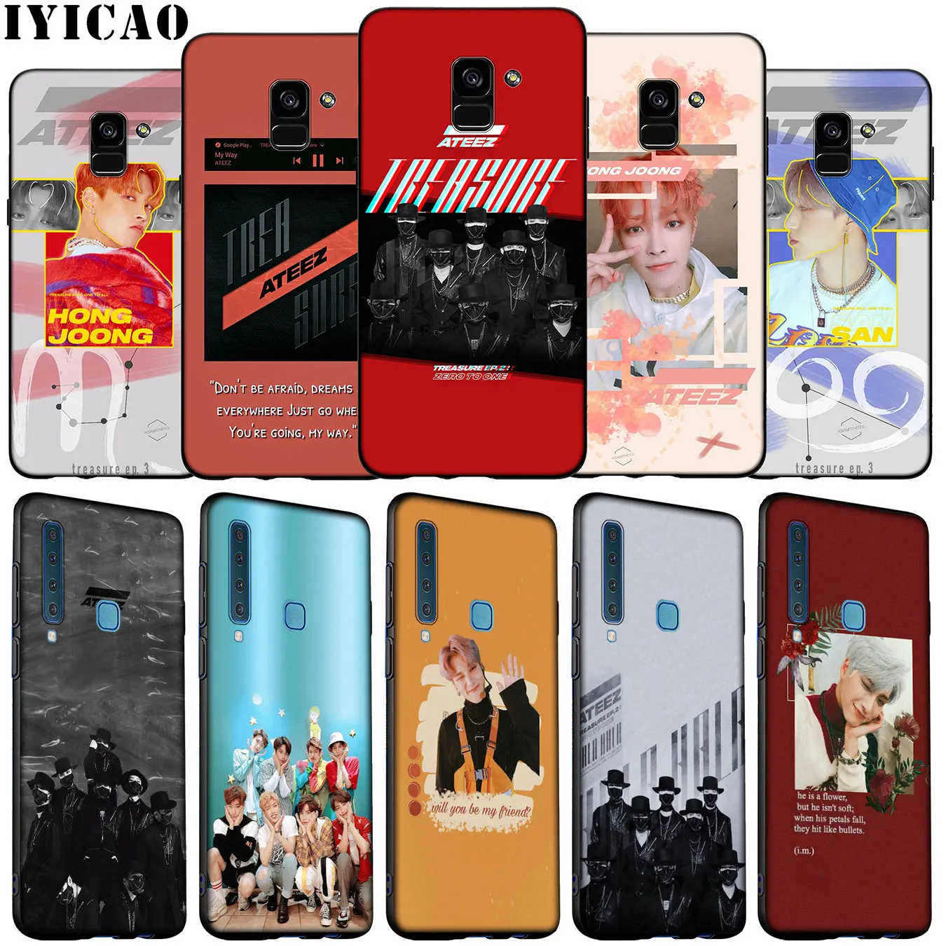 Фото ATEEZ KPOP Soft Silicone Phone Case for Samsung Galaxy A6 Plus A9 A8 A7 2018 A3 A5 2016 2017 Note 9 8 10 Cover | Мобильные телефоны