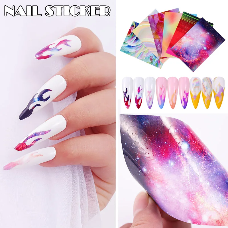 NEW Aurora Dreamy Color Nail Sticker Set Fire Flame Pattern Manicure Nail Art Decoration
NEW Aurora Dreamy Color Nail Sticker Set Fire Flame Pattern Manicure Nail Art Decoration