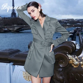 Bqueen Women Fashion Formal Suits Long Sleeve Pocket V Neck Wear To Work Jacket For Lady With Belt New 2019
Bqueen Women Fashion Formal Suits Long Sleeve Pocket V Neck Wear To Work Jacket For Lady With Belt New 2019