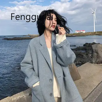 High Quality 2019 Cotton Coat Women Coats Female Spring Autumn Blend Cashmere Woolen Coat Loose Outerwear Casaco Winter Warm
High Quality 2019 Cotton Coat Women Coats Female Spring Autumn Blend Cashmere Woolen Coat Loose Outerwear Casaco Winter Warm