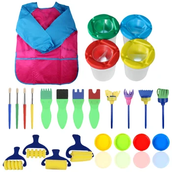 1 Set of 25pcs Children Painting Tools Sponge Brush Drawing Apron Pen Washing Cups
1 Set of 25pcs Children Painting Tools Sponge Brush Drawing Apron Pen Washing Cups