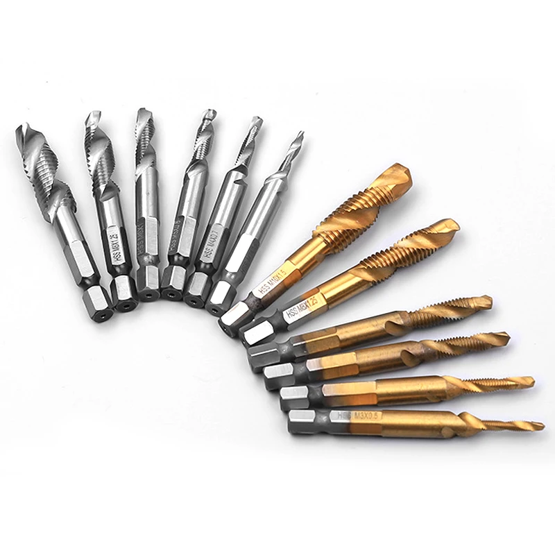 Tap Drill Titanium Plated Hex Shank HSS Screw Thread Metric Tap Drill Bits Screw Machine Compound M3 M4 M5 M6 M8 M10 Hand Tools 
Tap Drill Titanium Plated Hex Shank HSS Screw Thread Metric Tap Drill Bits Screw Machine Compound M3 M4 M5 M6 M8 M10 Hand Tools