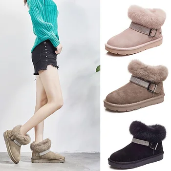 Women Winter Shoes 2019 Genuine Leather Snow Boots For Woman Flat Shoes Fashion Rhinestone Female Ankle Boots Women Winter Shoes 
Women Winter Shoes 2019 Genuine Leather Snow Boots For Woman Flat Shoes Fashion Rhinestone Female Ankle Boots Women Winter Shoes