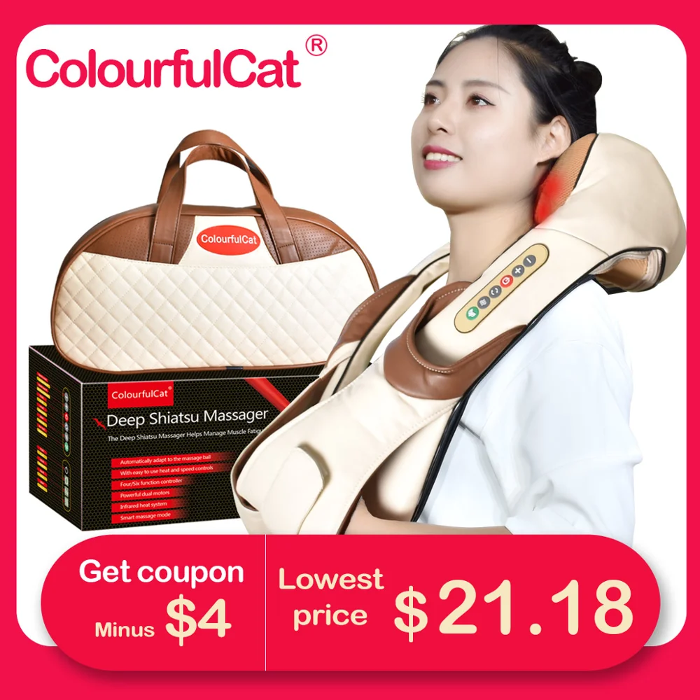 Neck and Back Massager with Adjustable Strap and Heat Electric Shiatsu Shoulder Massagers with Deep Tissue Kneading Massage
Neck and Back Massager with Adjustable Strap and Heat Electric Shiatsu Shoulder Massagers with Deep Tissue Kneading Massage