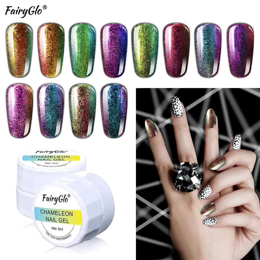 FairyGlo 5 мл Хамелеон Ультрафиолетовый Гель-лак замачиваемый долговечный для ногтей