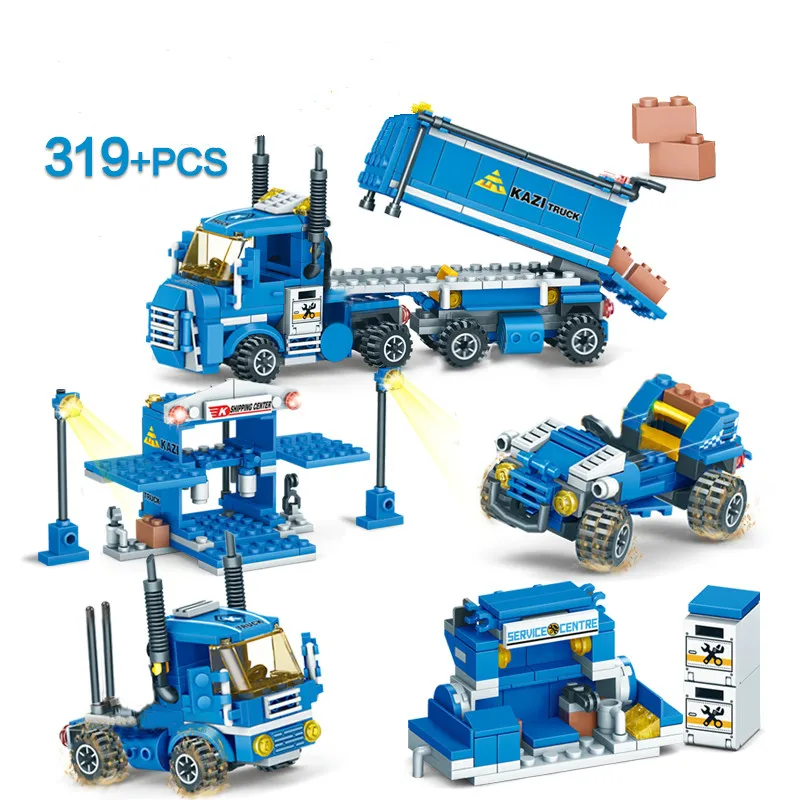 

NEW 318pcs 4 IN 1 URBAN FREIGHT Building Blocks Compatible LegoINGlys City Truck Block DIY Bricks Educational Toys for Children