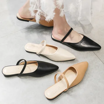 EOEODOIT Women Spring Summer Mules Shoes Flat Heel Slippers Pointed Toe Slip On Casual Leather Sandals Lady Summer Flats
EOEODOIT Women Spring Summer Mules Shoes Flat Heel Slippers Pointed Toe Slip On Casual Leather Sandals Lady Summer Flats