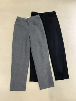 Women's Wool Straight Long Pants Solid Color Zipper High Waist Office Lady Temperament Trousers with Pockets
Women's Wool Straight Long Pants Solid Color Zipper High Waist Office Lady Temperament Trousers with Pockets