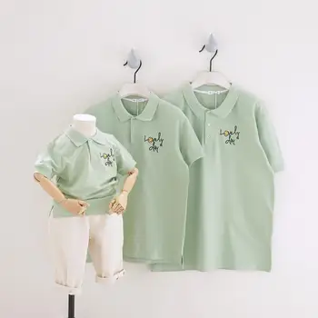 2020 Family Matching Outfits Turn-down Collar T Shirts Summer Short Sleeve Cotton Tops Embroidery Family Look Tees Couples Wear
2020 Family Matching Outfits Turn-down Collar T Shirts Summer Short Sleeve Cotton Tops Embroidery Family Look Tees Couples Wear
