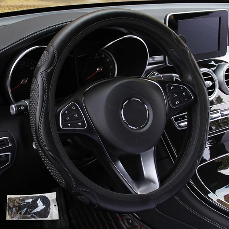 Universal Car Steering Wheel Cover Breathable Anti Slip Leather Steering Covers Suitable 37-38cm Auto Decoration
Universal Car Steering Wheel Cover Breathable Anti Slip Leather Steering Covers Suitable 37-38cm Auto Decoration