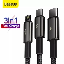 New Baseus 3 in 1 USB Cable for iPhone Android Mobile Phone Fast Charging USB Type C Micro Cable Wire Cord USB Cable for Huawei
New Baseus 3 in 1 USB Cable for iPhone Android Mobile Phone Fast Charging USB Type C Micro Cable Wire Cord USB Cable for Huawei