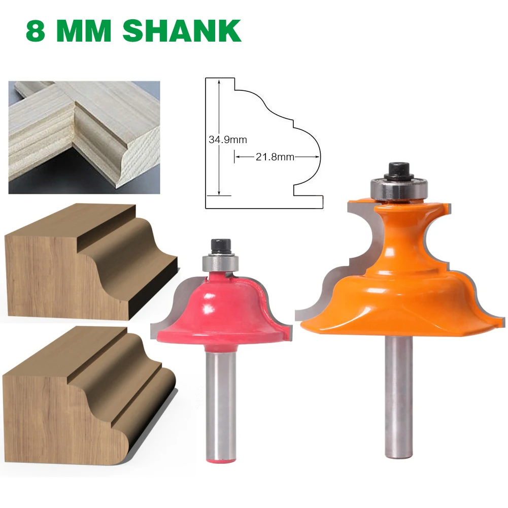 2PCS/Set 8MM Shank Milling Cutter Wood Carving Wainscoting Roman Ogee & Pedestal Router Bit C3 Carbide Tipped Woodworking Tools
2PCS/Set 8MM Shank Milling Cutter Wood Carving Wainscoting Roman Ogee & Pedestal Router Bit C3 Carbide Tipped Woodworking Tools