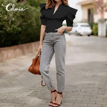 Celmia V-neck Casual Solid Party Office Ladies Blusas Plus Size Summer Top Women Elegant Ruffles Blouses Stylish Shirts Tunic 7
Celmia V-neck Casual Solid Party Office Ladies Blusas Plus Size Summer Top Women Elegant Ruffles Blouses Stylish Shirts Tunic 7