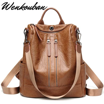 Leather Women Backpack Casual School Backpack For Teenager Girl Large Capacity Multifunction Travel Backpack Sac a Dos Femme
Leather Women Backpack Casual School Backpack For Teenager Girl Large Capacity Multifunction Travel Backpack Sac a Dos Femme