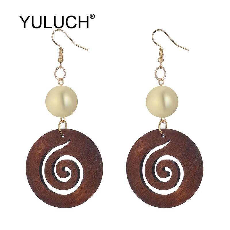 YULUCH Ethnic African Indian Boho Round Brown Natural Hollow Wooden Cloud Pattern Golden Beads Big Long Pendant Dangle Earrings
YULUCH Ethnic African Indian Boho Round Brown Natural Hollow Wooden Cloud Pattern Golden Beads Big Long Pendant Dangle Earrings