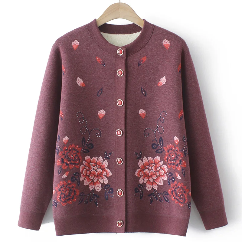 Middle-Aged Elderly Grandma Lamb Wool Thermal Underwear Women's Coats Tops Printed Spring Autumn Jackets Outerwear Outside Wear
Middle-Aged Elderly Grandma Lamb Wool Thermal Underwear Women's Coats Tops Printed Spring Autumn Jackets Outerwear Outside Wear