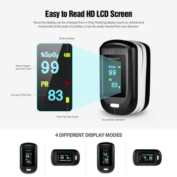Fingertip Pulse Oximeter with Alarm OLED Display Blood Oxygen Meter SpO2 Monitor with Lanyard
Fingertip Pulse Oximeter with Alarm OLED Display Blood Oxygen Meter SpO2 Monitor with Lanyard