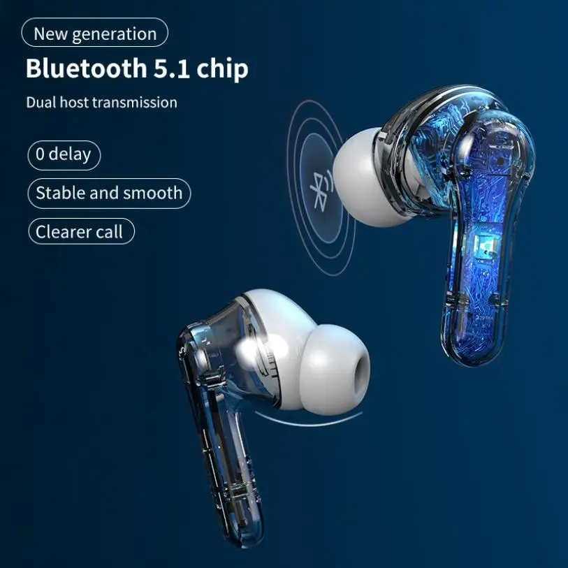 Original HBQ ANC Pro Bluetooth V5.1 Headset Active Noise Cancelling LED Display Mini Wireless Touch Control Earbuds TWS Earphone