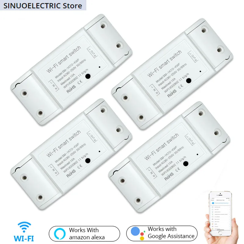 Timer Wireless Remote Control Works with Alexa Google Home Smart Home 4Pieces/DIY WiFi Smart Light Switch Universal Breaker
Timer Wireless Remote Control Works with Alexa Google Home Smart Home 4Pieces/DIY WiFi Smart Light Switch Universal Breaker