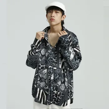 Men Vintage Fashion Animal Print Casual Long Sleeve Chiffon Shirts Male Japan Korea Style Streetwear Hip Hop Loose Shirt
Men Vintage Fashion Animal Print Casual Long Sleeve Chiffon Shirts Male Japan Korea Style Streetwear Hip Hop Loose Shirt