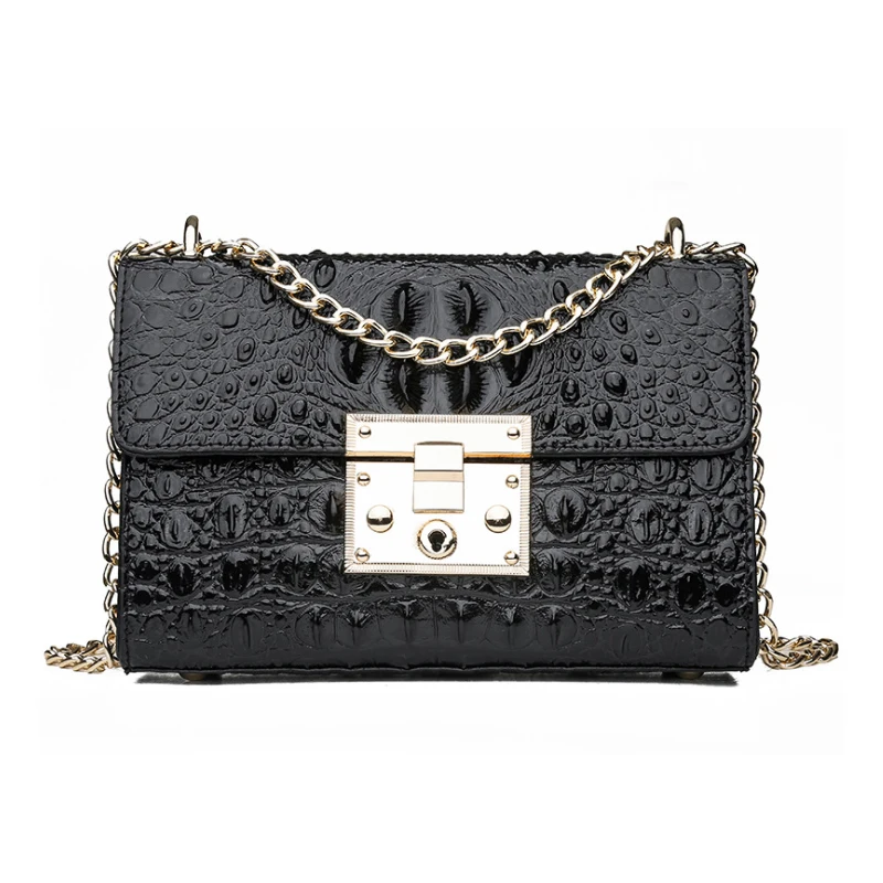 Europe and the United States new single shoulder slung portable trend wild chain crocodile pattern ladies small square bag
Europe and the United States new single shoulder slung portable trend wild chain crocodile pattern ladies small square bag