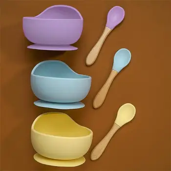 1set Silicone Baby Feeding Bowl Set Baby Learning Dishes Suction Bowl Set Wood Spoon Non-Slip
1set Silicone Baby Feeding Bowl Set Baby Learning Dishes Suction Bowl Set Wood Spoon Non-Slip