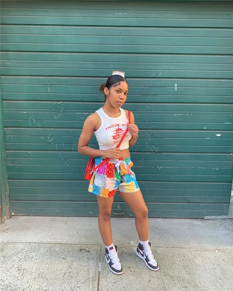 Adogirl Paisley Bandana Print Women Beach Shorts Drawstring Elastic Waist Pockets Summer Casual Short Stright Pants Trousers Adogirl Paisley Bandana Print Women Beach Shorts Drawstring Elastic Waist Pockets Summer Casual Short Stright Pants Trousers