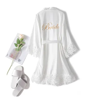 Embroidery Bride Wedding Robe Sexy Lace Bridesmaid Sleepwear Women Satin Kimono Gown Silky Intimate Lingerie Loose Home Dress
Embroidery Bride Wedding Robe Sexy Lace Bridesmaid Sleepwear Women Satin Kimono Gown Silky Intimate Lingerie Loose Home Dress