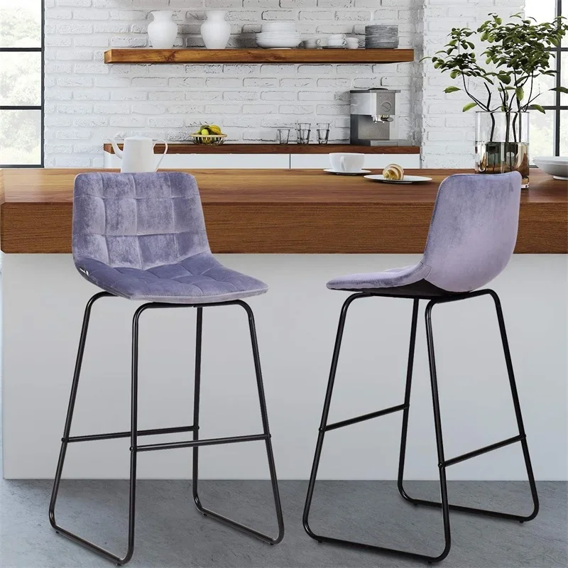 Set of 2 Velvet Bar Stools Pub Kitchen Chairs High Chair Simple Counter Stool Bar Stools for Home HW59508
Set of 2 Velvet Bar Stools Pub Kitchen Chairs High Chair Simple Counter Stool Bar Stools for Home HW59508