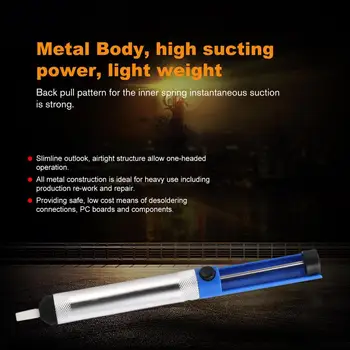 Aluminum Metal Desoldering Pump Suction Tin Gun Soldering Sucker Pen Removal Vacuum Soldering Iron Desolder Hand Welding Tools 
Aluminum Metal Desoldering Pump Suction Tin Gun Soldering Sucker Pen Removal Vacuum Soldering Iron Desolder Hand Welding Tools