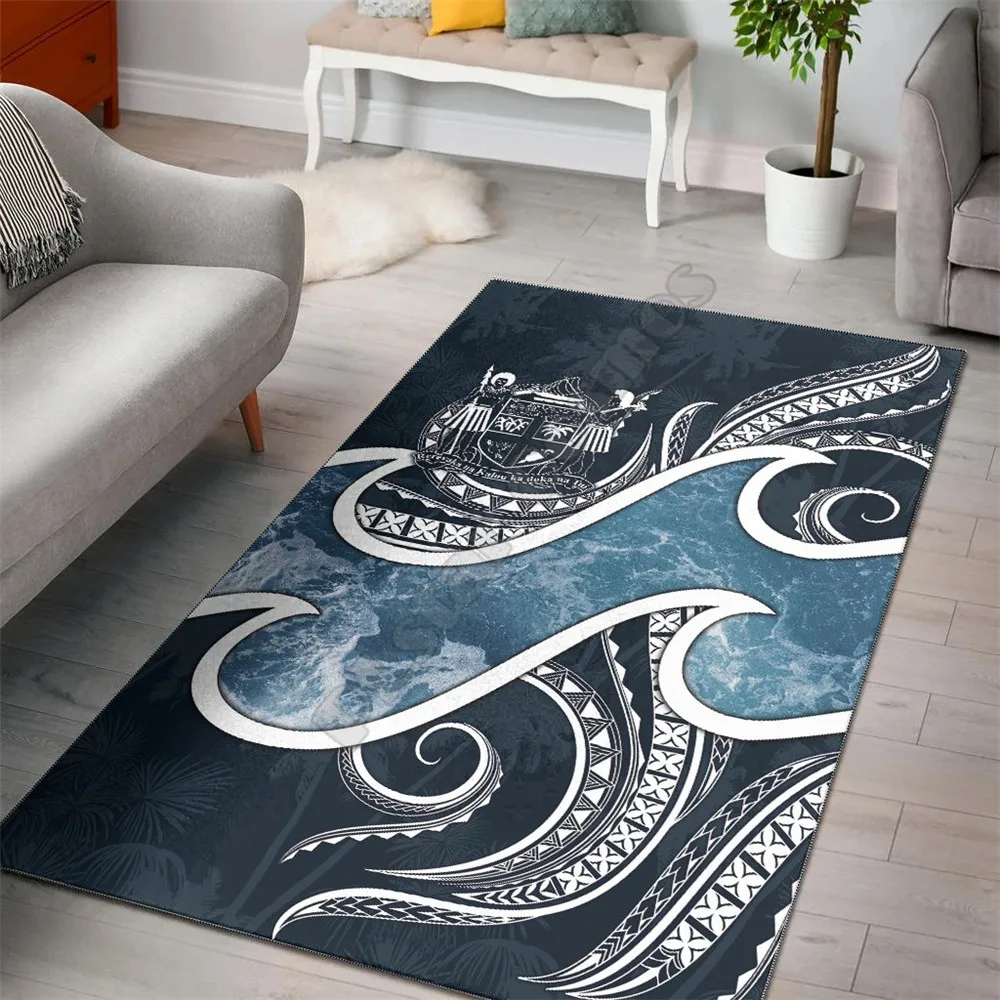 

Guam Polynesian Area Rug Ocean Style Carpet Mat for Living Room Doormat Flannel Print Bedroom Non-slip Floor Rug
